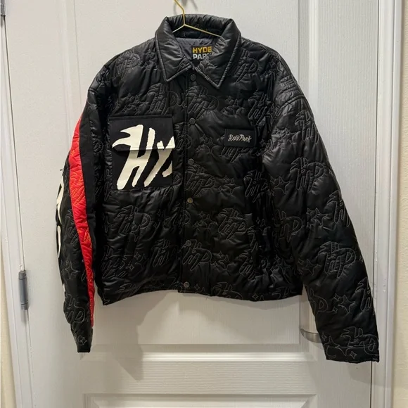 Hyde Park Moto Racer Coach Jacket in Black Bomber Jacket Size M NWT - Picture 6 of 10